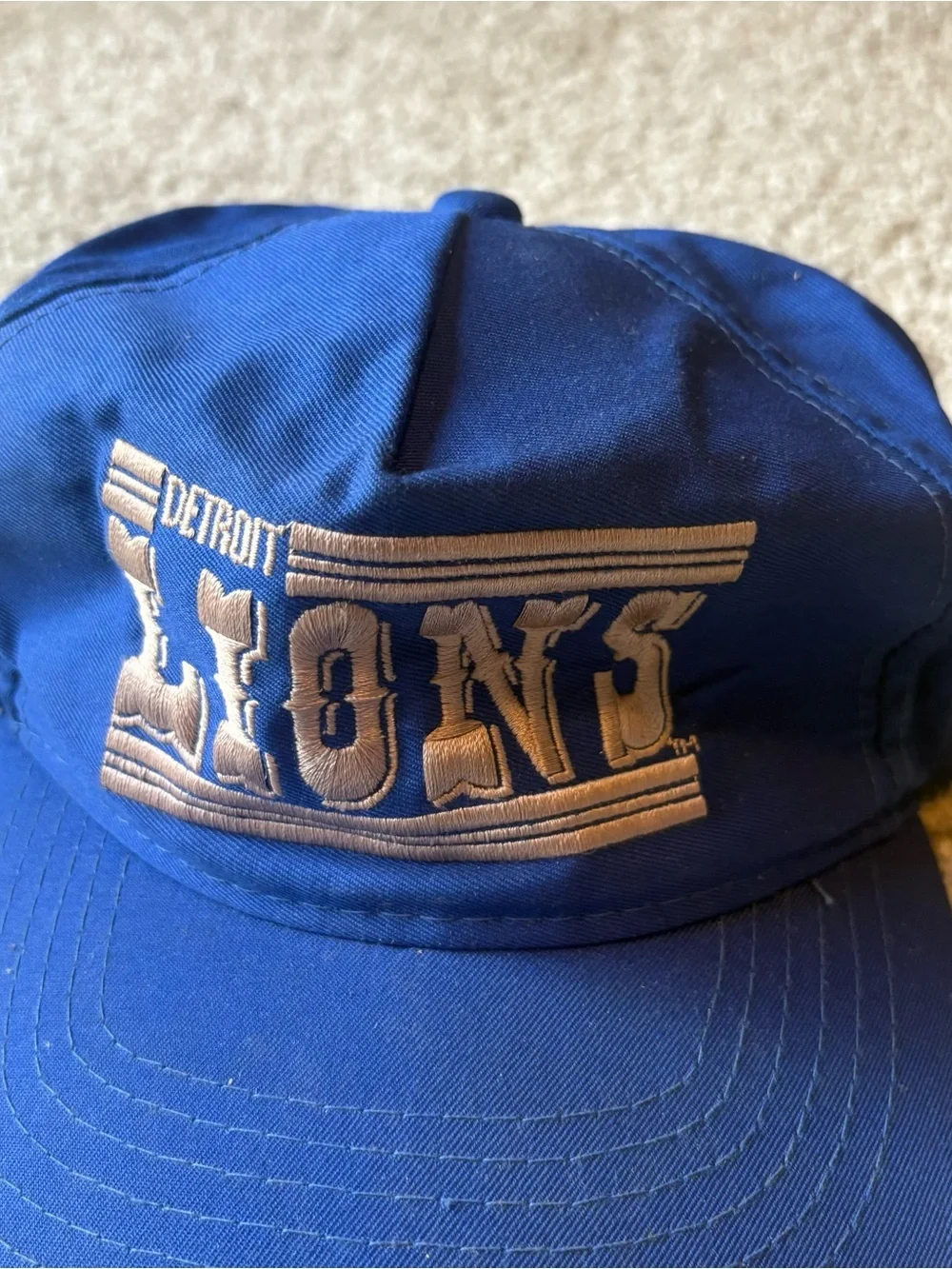 Vintage Detroit Lions SnapBack Hat NFL 90s Blue Football